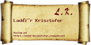 Ladár Krisztofer névjegykártya