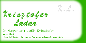 krisztofer ladar business card